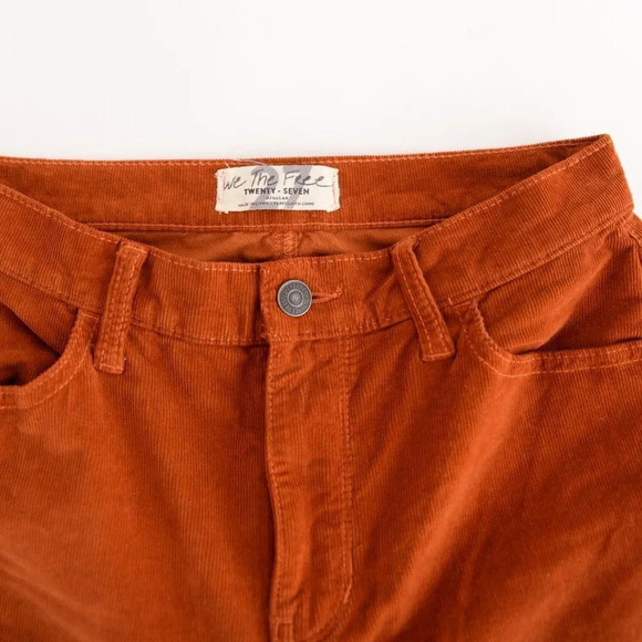 We The Free Burnt Rust Corduroy Mid-Rise Autumn Skinny Pants 27 - Picture 12 of 15